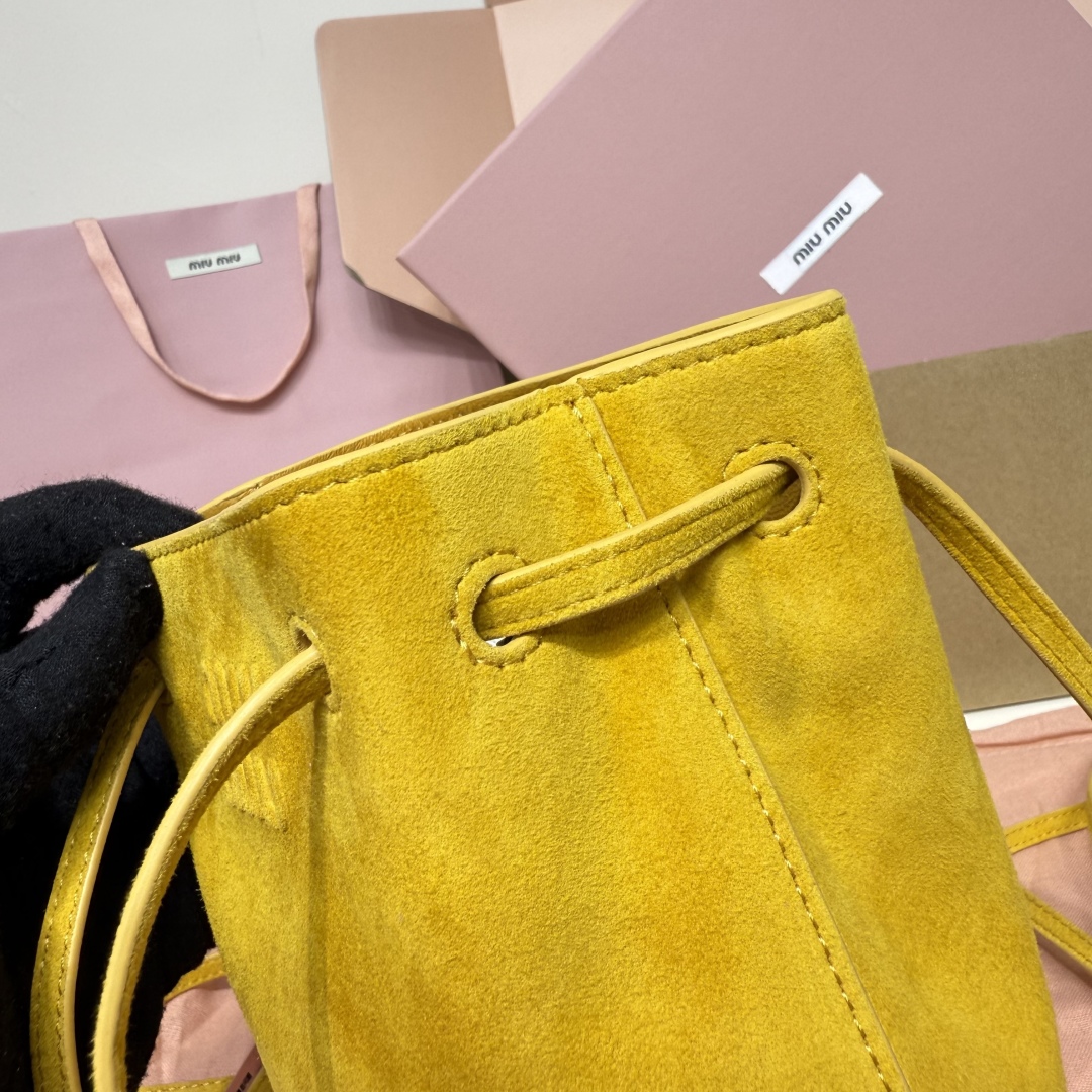 Miu Miu Suede Mini Bucket Bag 5NF460