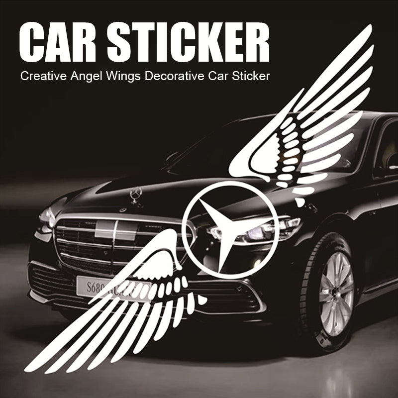Creative Angel Wings Decorative Night reflective Car Logo Sticker
