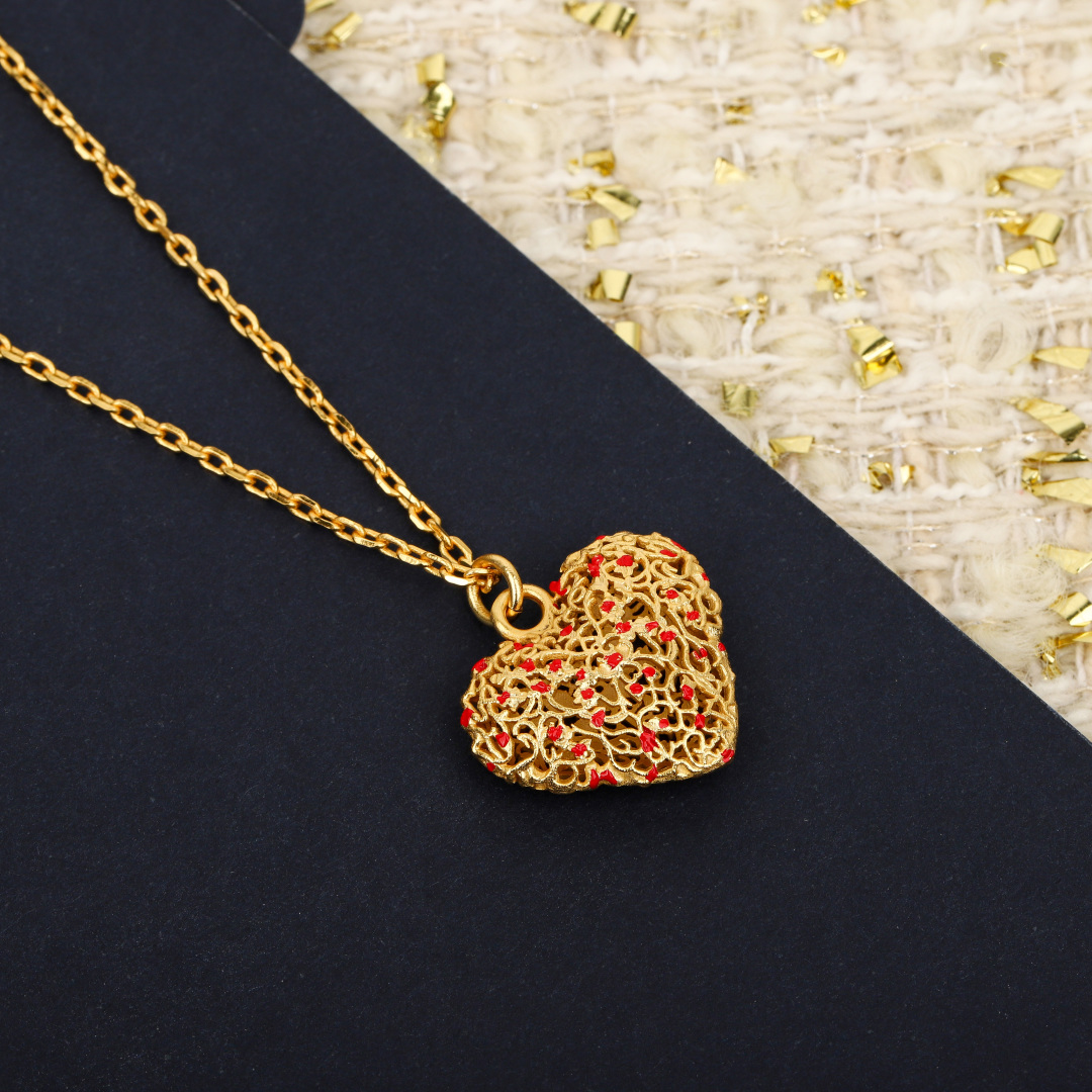 Dior Limited Edition Hollow Heart Necklace