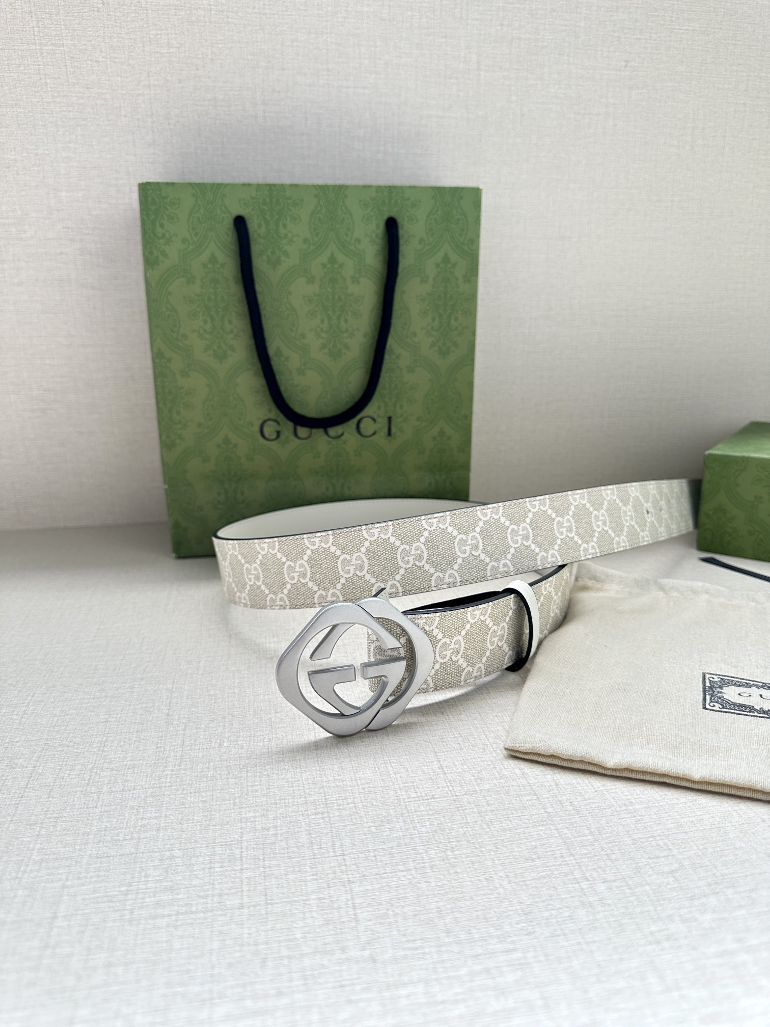 Gucci Marmont printed leather belt 3.8cm wide