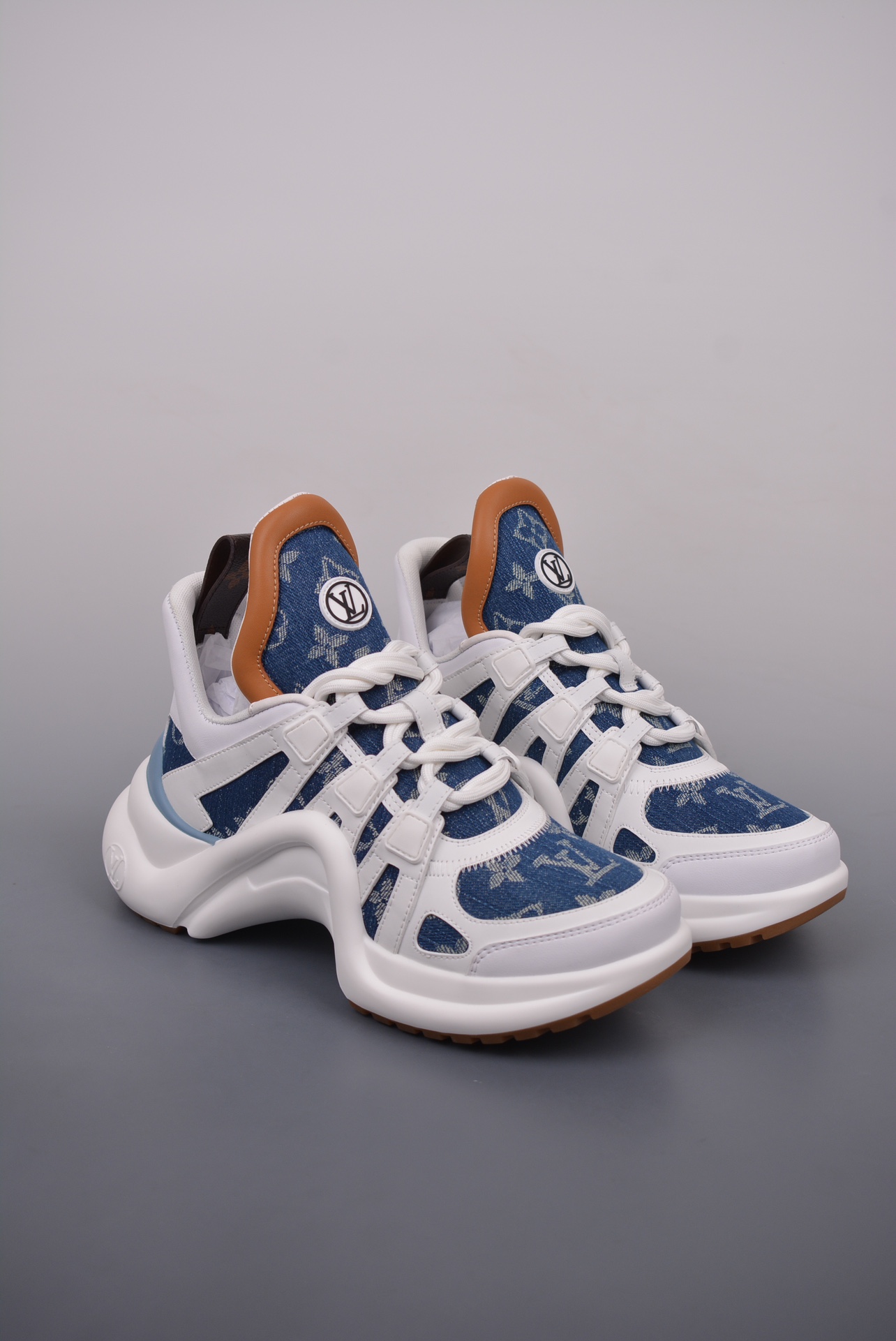 Louis Vuitton Archlight Sneakers Denim Blue and White Jacquard