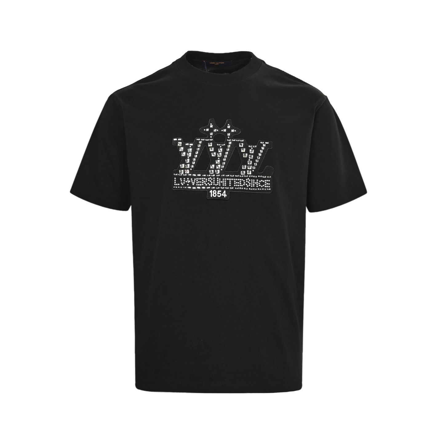 Louis Vuitton 25ss short-sleeved shirt with rhinestone embroidered logo