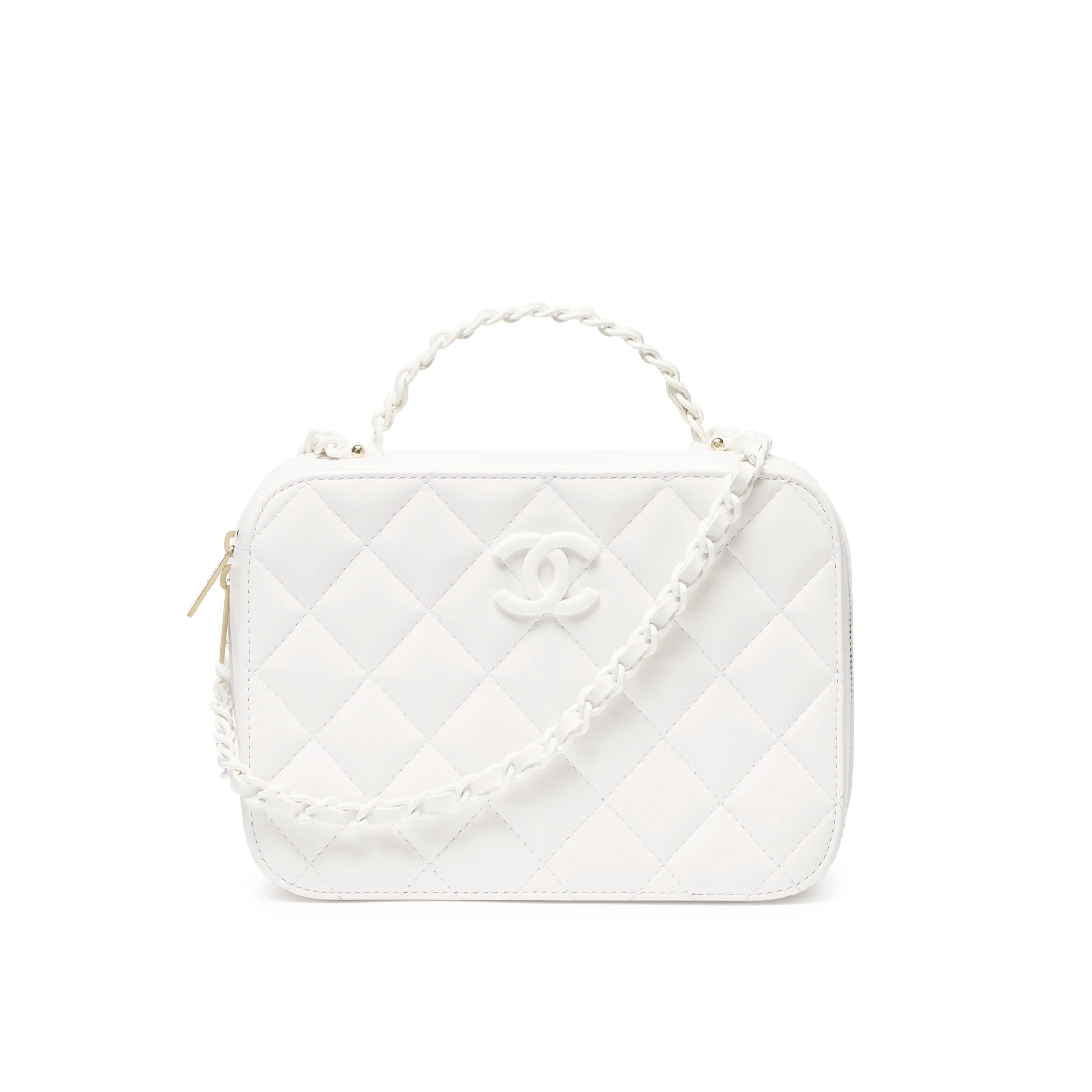 CHANEL Vanity Case Lambskin & Lacquered Metal White AS5331-B18687-10601