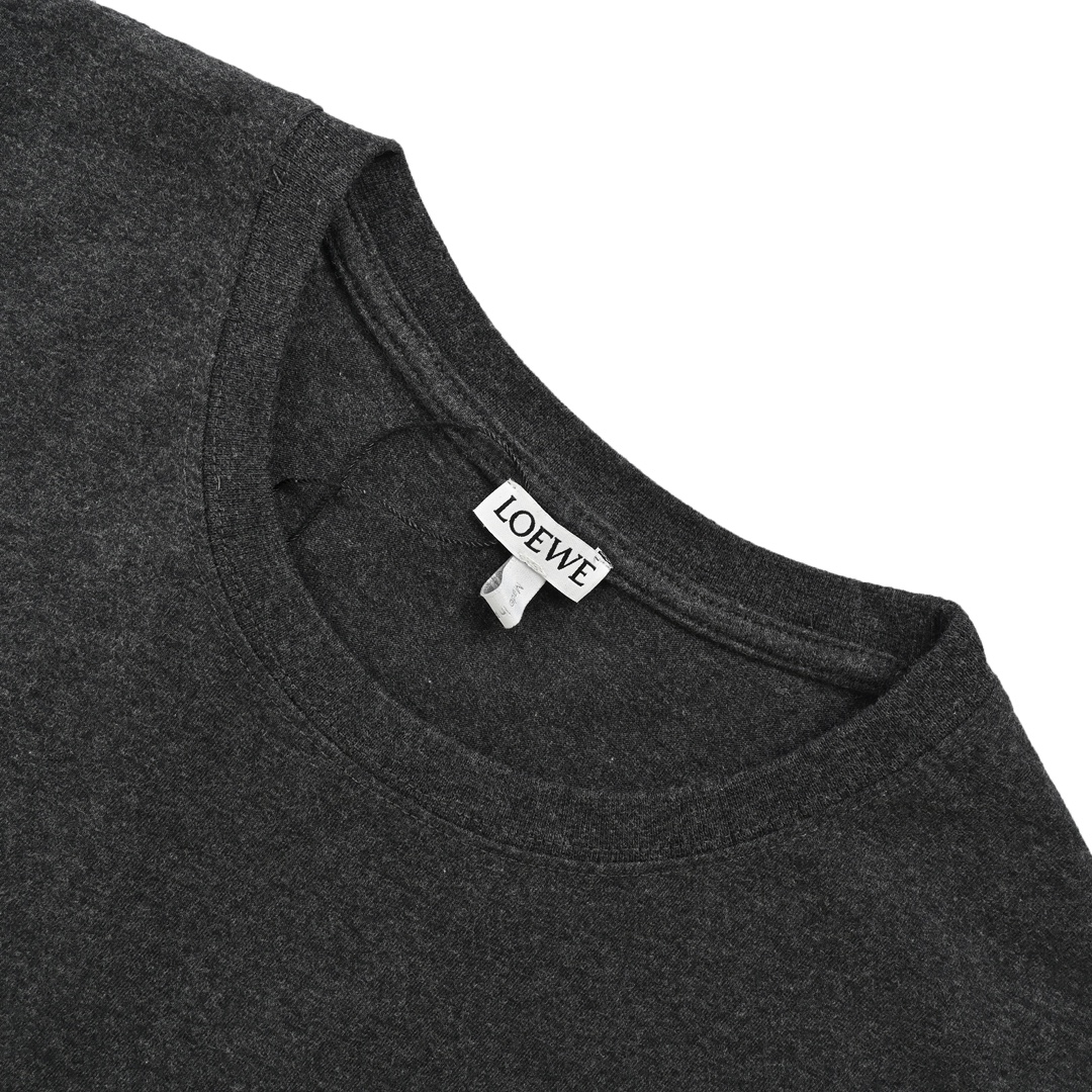 Loewe 24ss two-tone embroidered logo dark grey short-sleeve