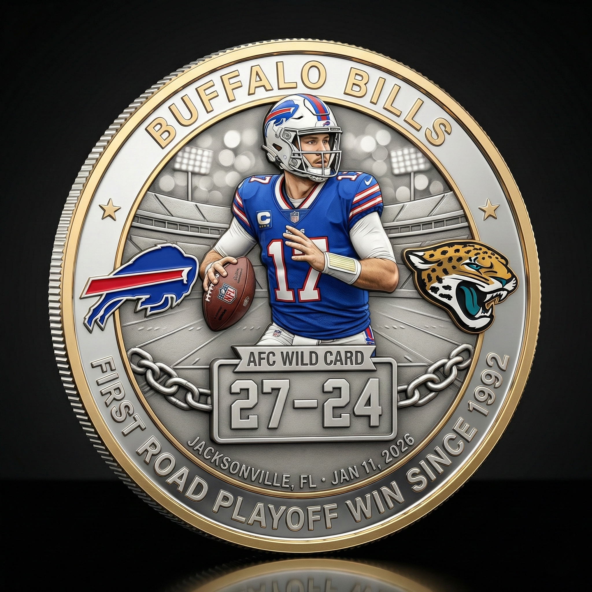 Buffalo Bills First Road Playoff Win Coin