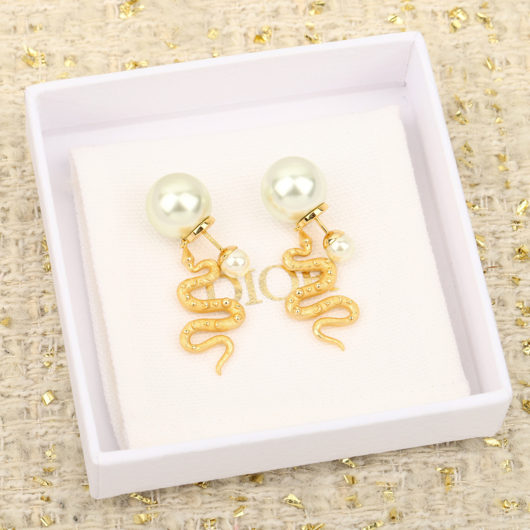 Dior Snake Year Limited Edition Pearl Earrings