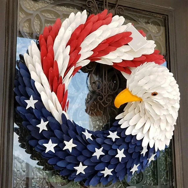 🔥[SAVE 50% OFF]--50CM/20 Inch Handmade American Patriotic Star Wreath -BUY 2 FREE SHIPPING