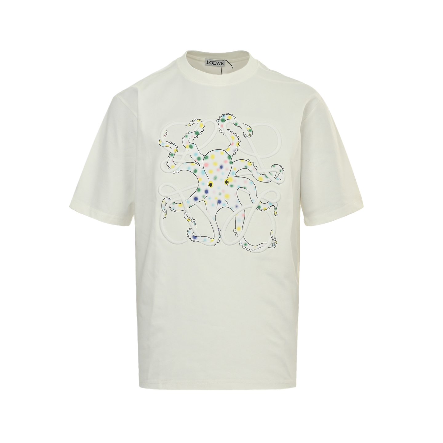 Loewe 25ss octopus print embroidered logo short sleeve