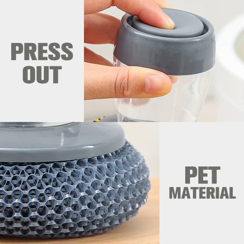 (🔥CHRISTMAS HOT SALE)Kitchen Soap Dispensing Palm Brush-(Palm Brush+3pcs Replace Brush Head/1 Pack)BUY 2 PACKS GET 1 PACK FREE TODAY!