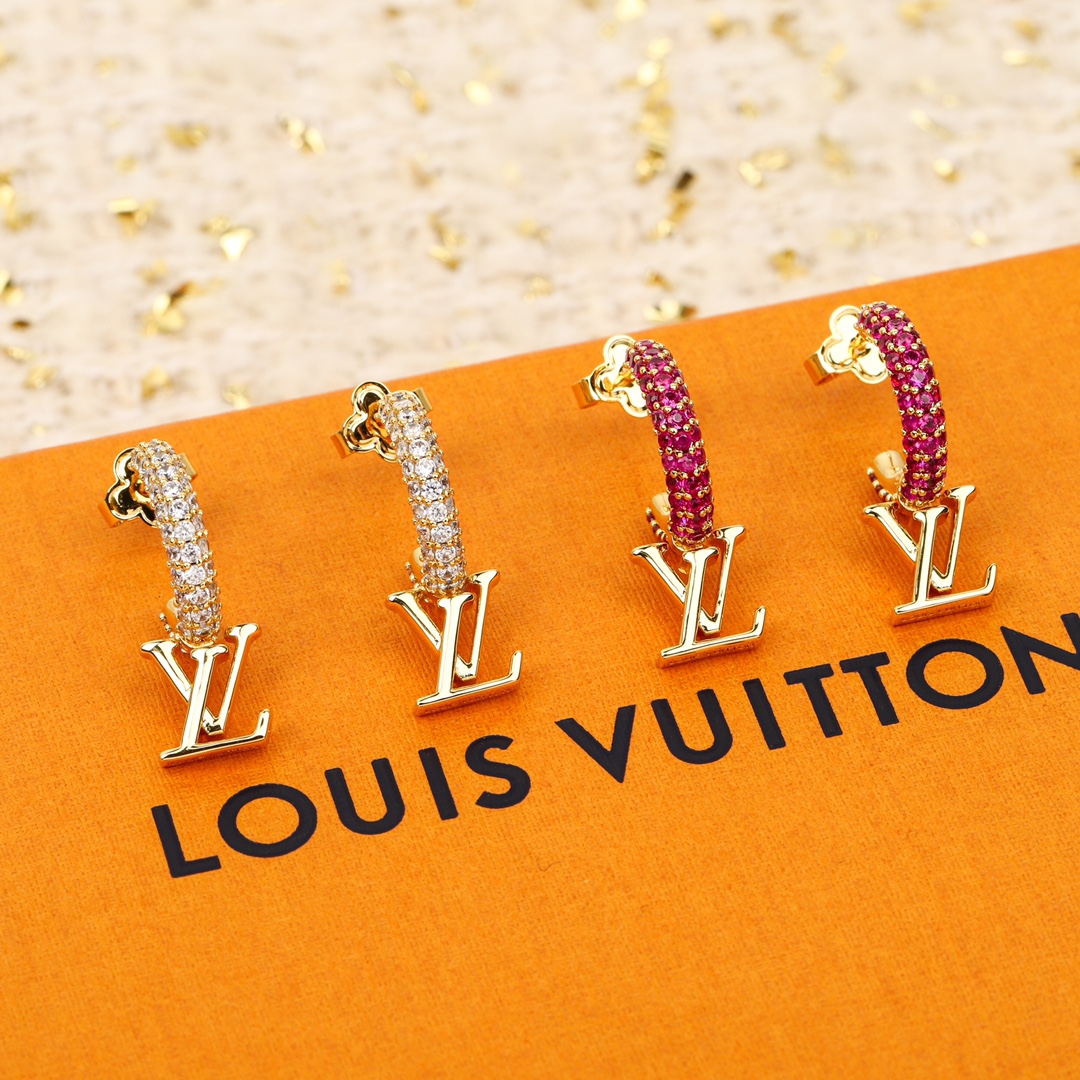 Louis Vuitton Full Diamond Half Circle Earrings