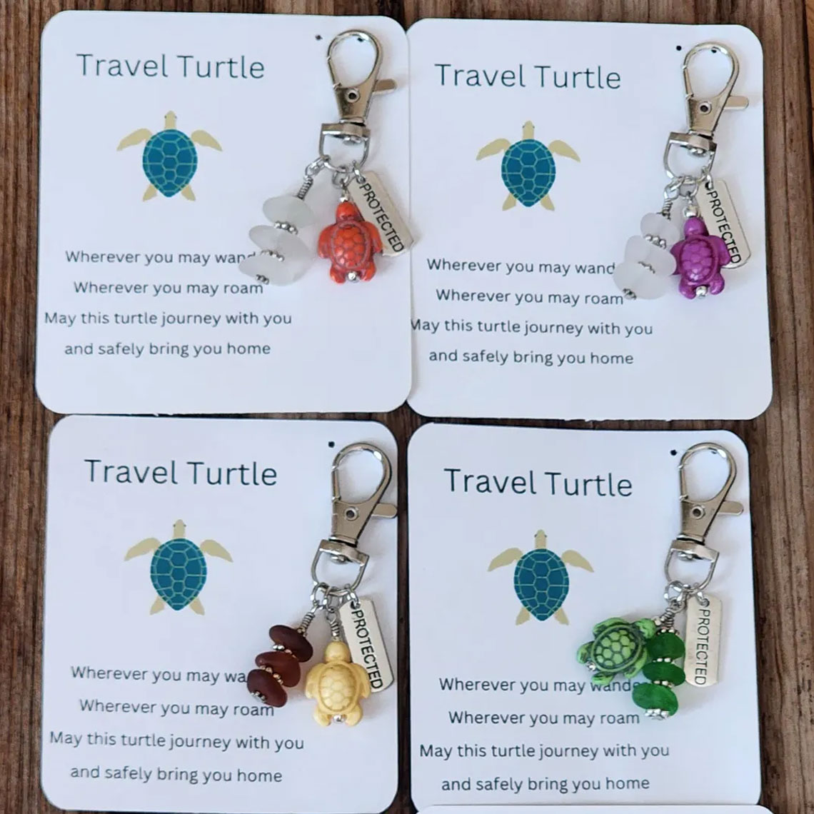 Sea glass Travel Turtle Charm