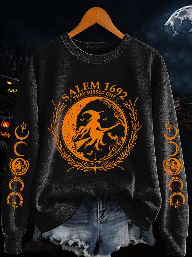 🔥Buy 3 Get 10% Off🔥Women's Halloween 1692 They Missed One Luminous Material Printed Casual Sweatshirt