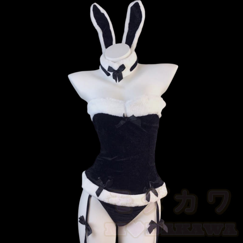 Bunny Ears Bow Lingerie Dress Set