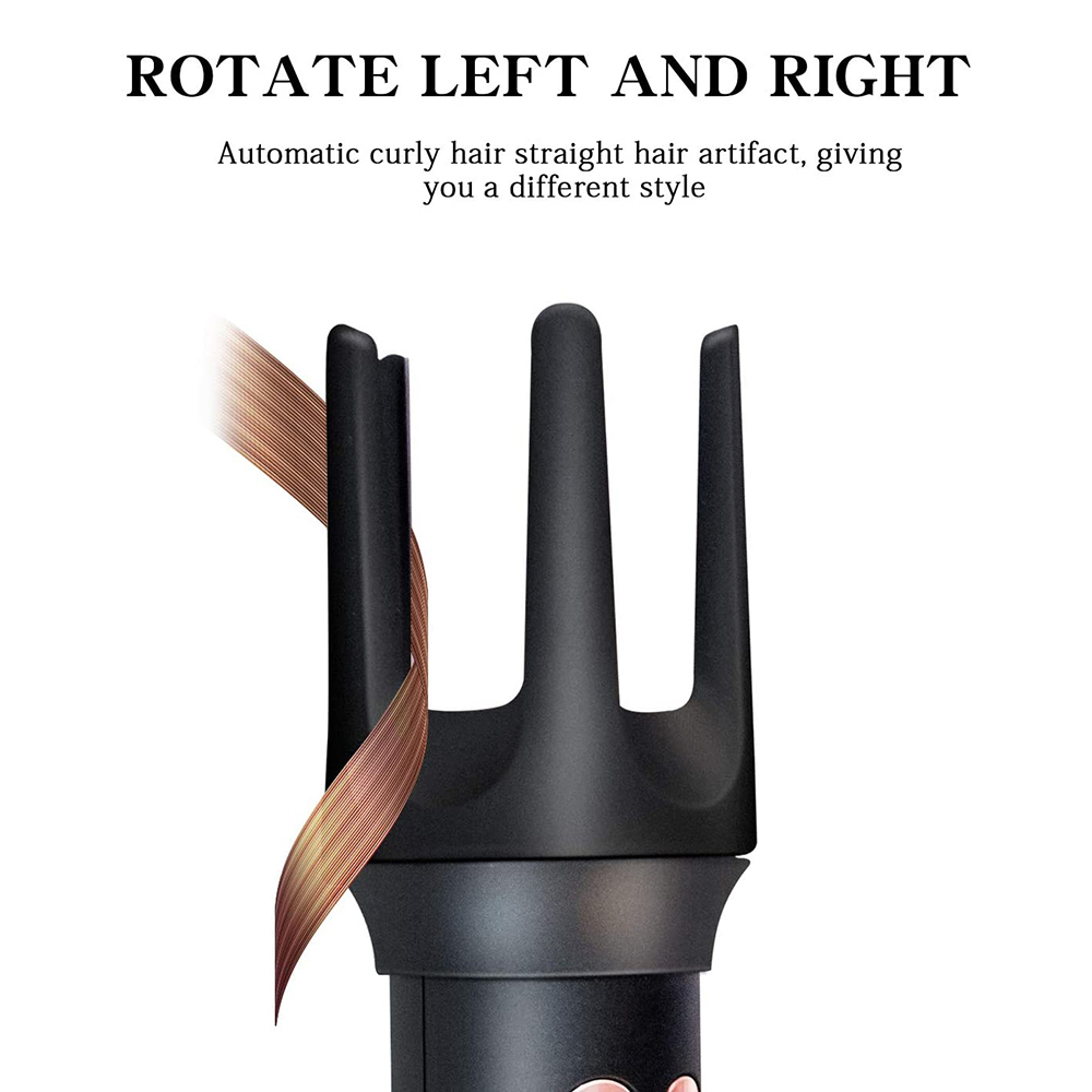Hair Curlers Automatic Curling Iron Hair Styling Ceramic Professional Roller Rotating Curl Iron Curling Wand (Black & White)