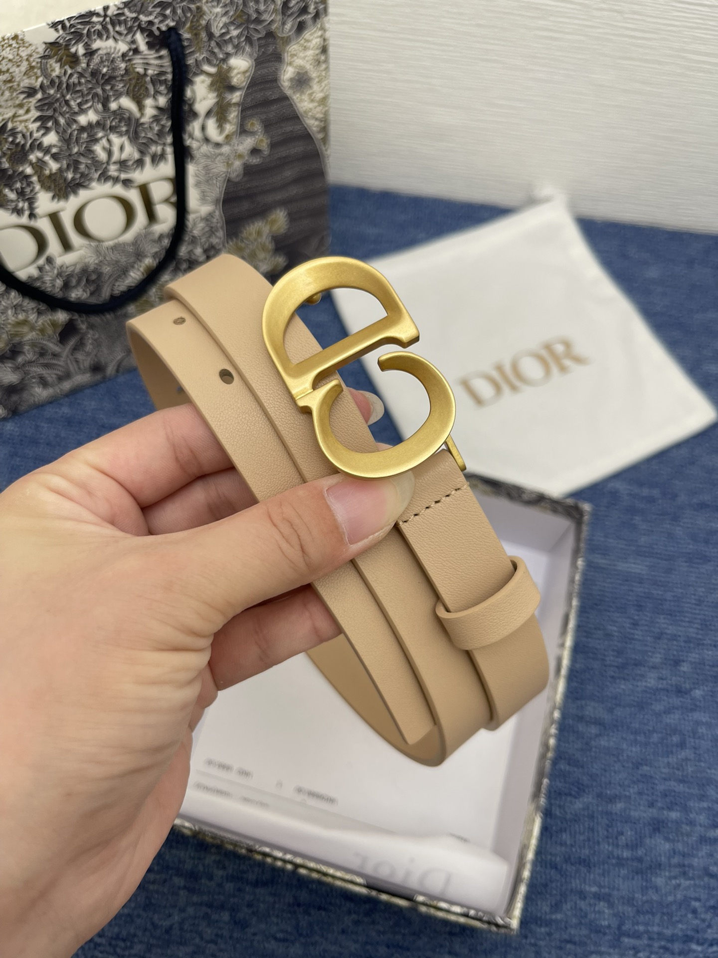 Dior CD buckle leather belt 2.0CM wide
