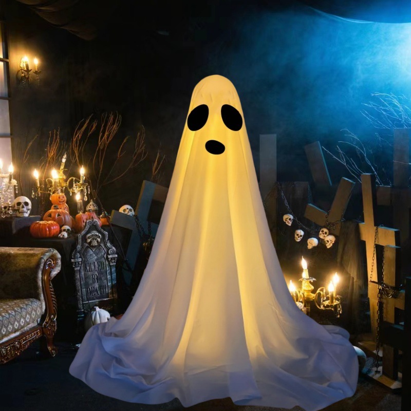 Halloween Decorations-Large Spooky Ghost Halloween Decor with String Lights