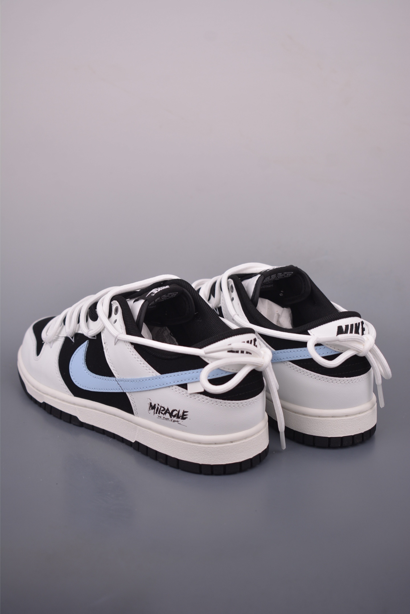 NIKE SB Dunk Low MIRAGLE Deconstructed Straps Black White Light Blue