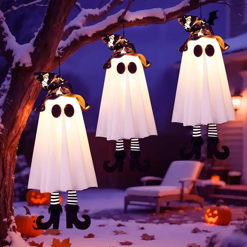 💥ON SALE💥Halloween Hanging Ghost Witch Hat Light – Outdoor Glowing Decor 👻✨