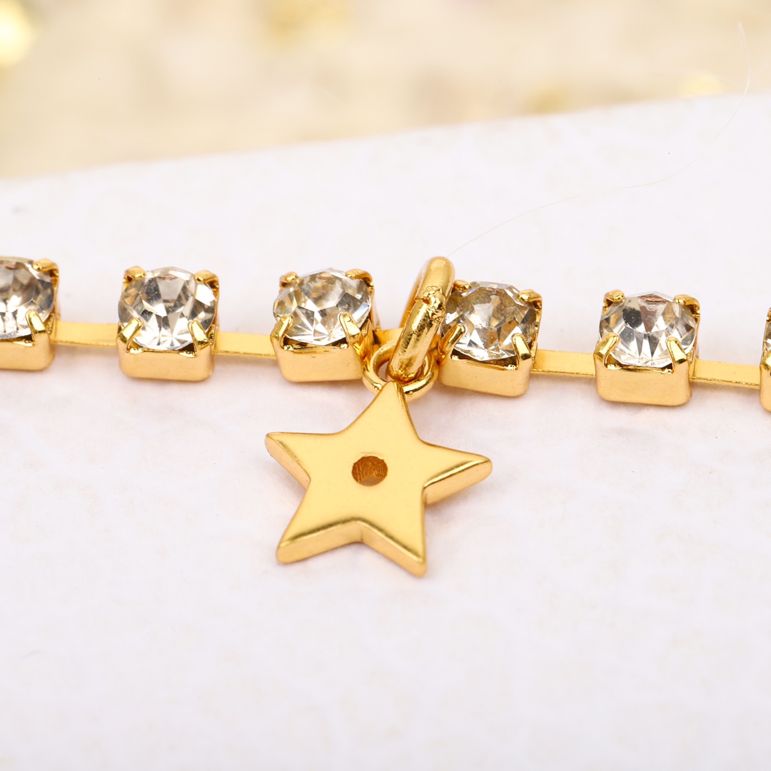 Dior alphabet rhinestone bracelet