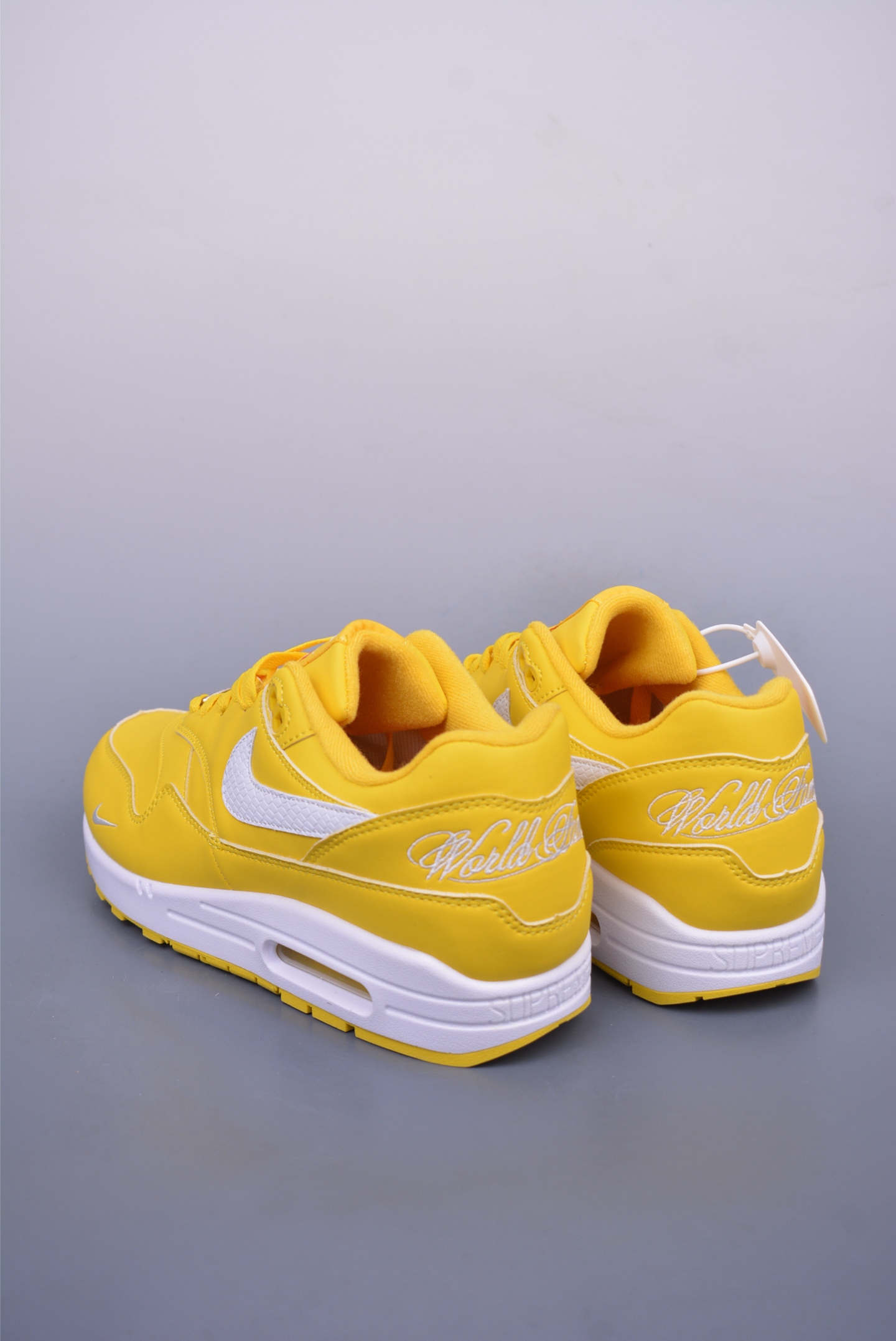 Supreme x Nike Air Max 1 '87 SP Speed ​​Yellow Homme running shoes HV1940-100