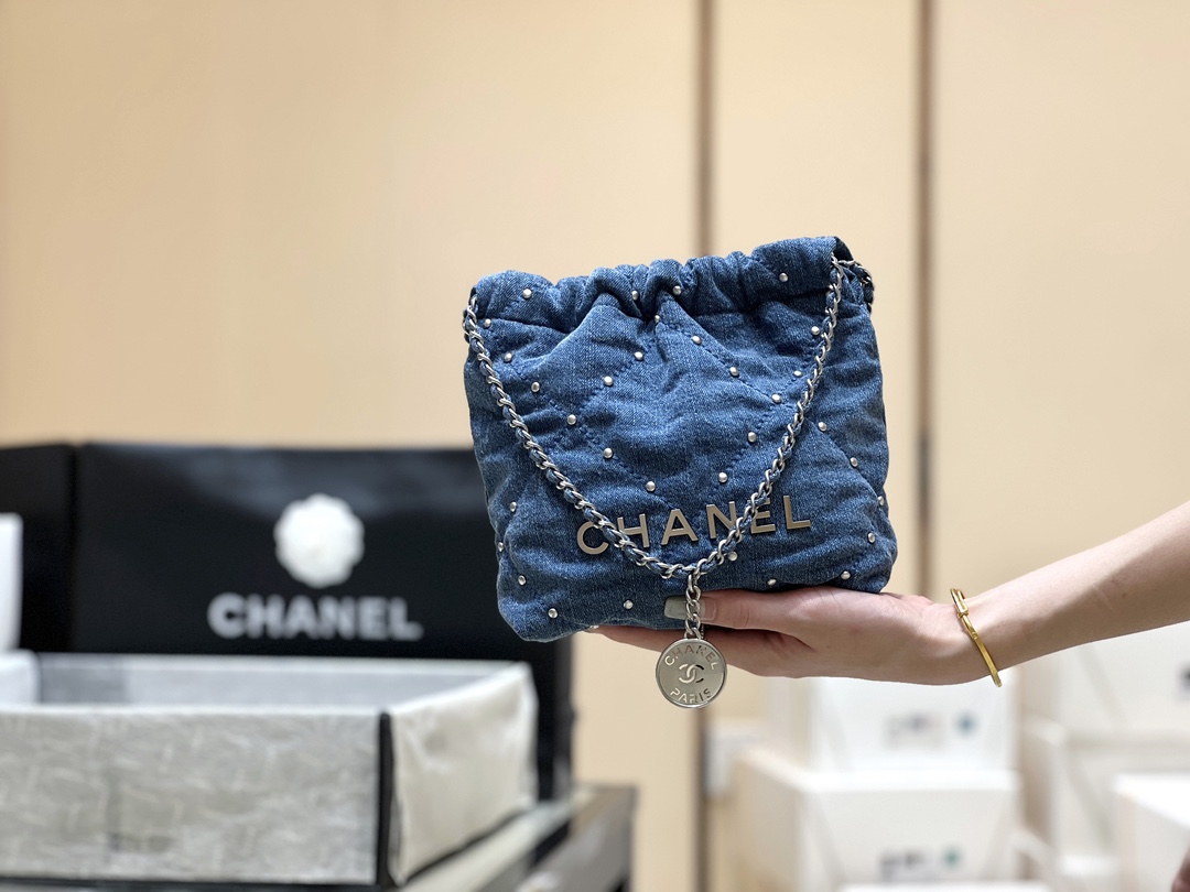 Chanel 24S Spring/Summer Collection Rivet Mini Denim Handbag AS3980 00118