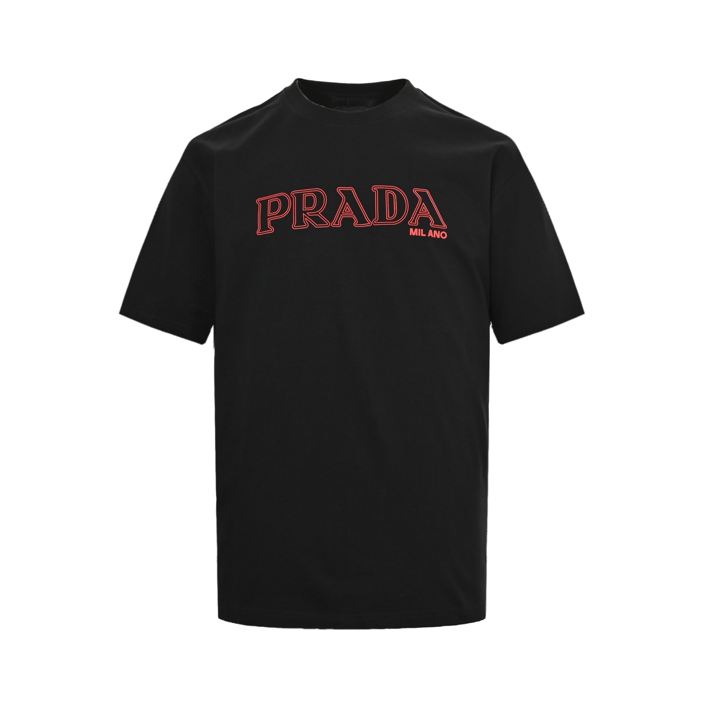 Prada 25ss hollow letter print logo short sleeve