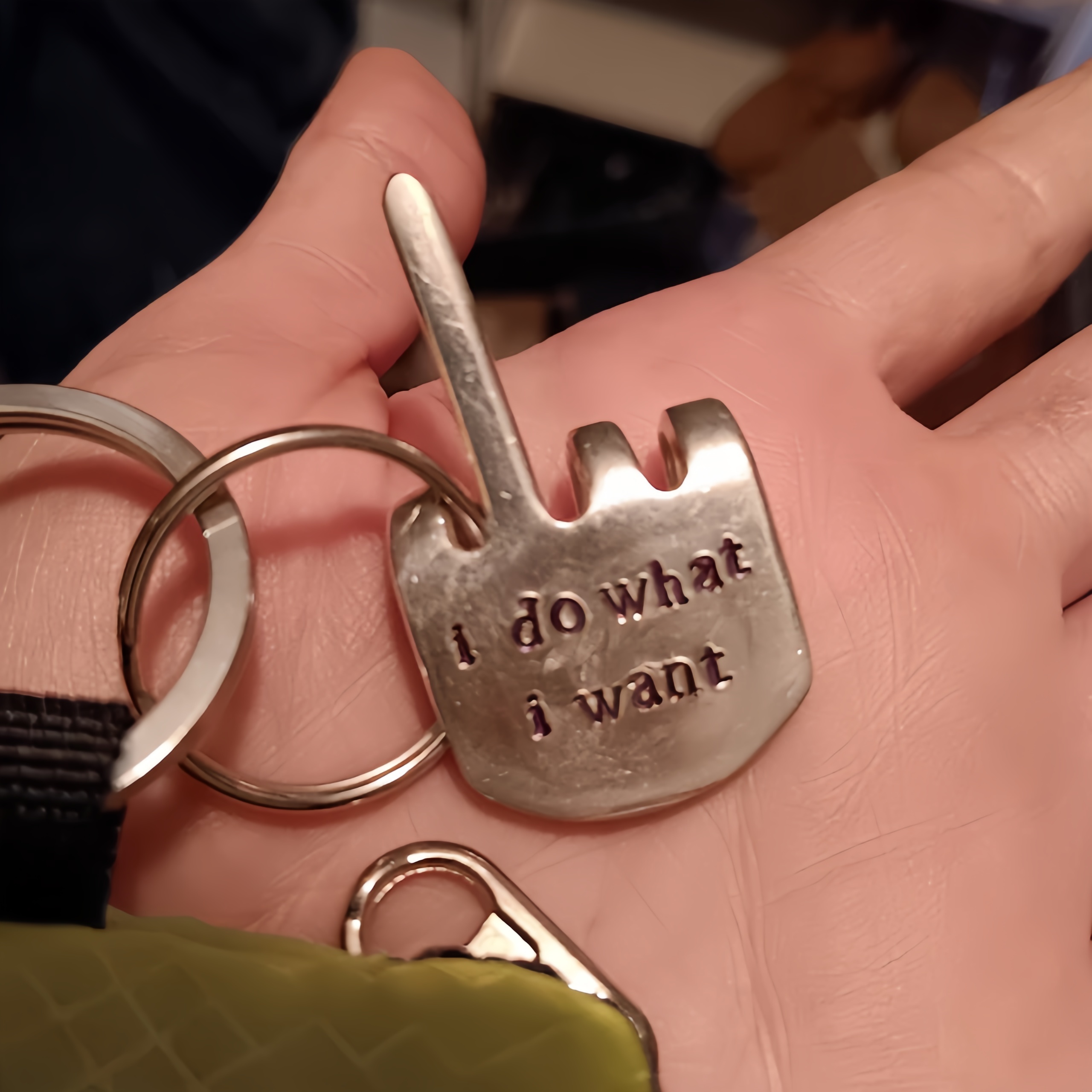 Funny middle finger keychains