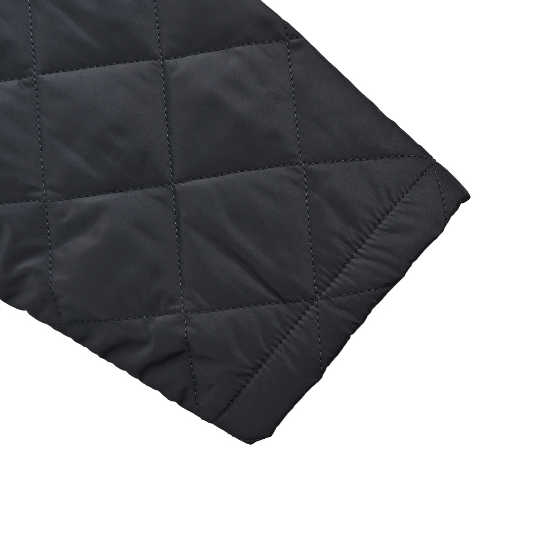 Prada 24Fw corduroy collar triangle logo diamond quilted jacket