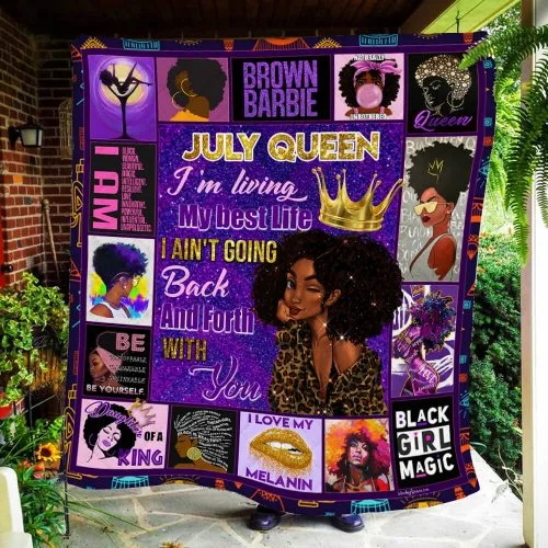 July Girl Black Queen Quilt Blanket