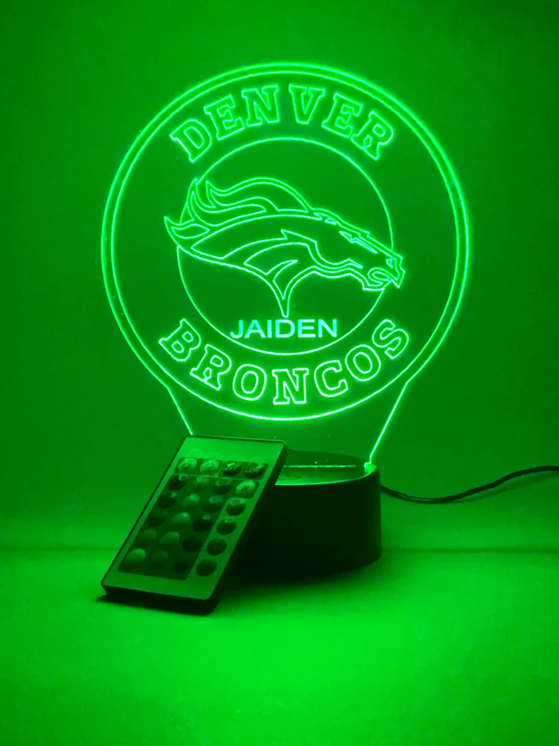 DENVER BRONCOS 3D LAMP PERSONALIZED