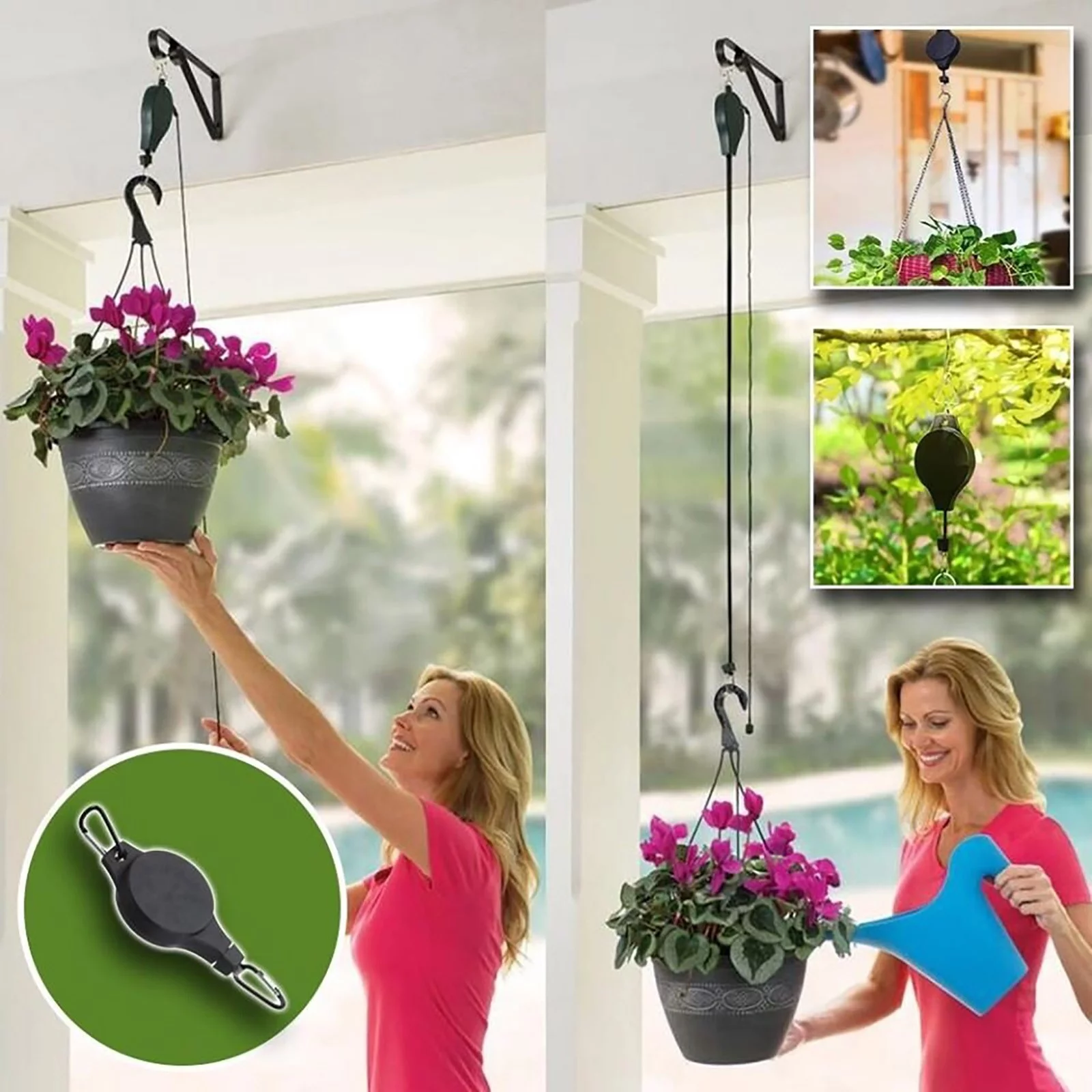 🔥Last Day Promotion - 50% OFF🔥🌳Plant Pulley Set For Garden Baskets Pots, Birds Feeder❤️❤️Buy 10 Get 5 Free && Plummet $20 👉Only $59.99