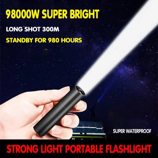 USB Strong Light Portable LED XHP70 Waterproof Flashlight