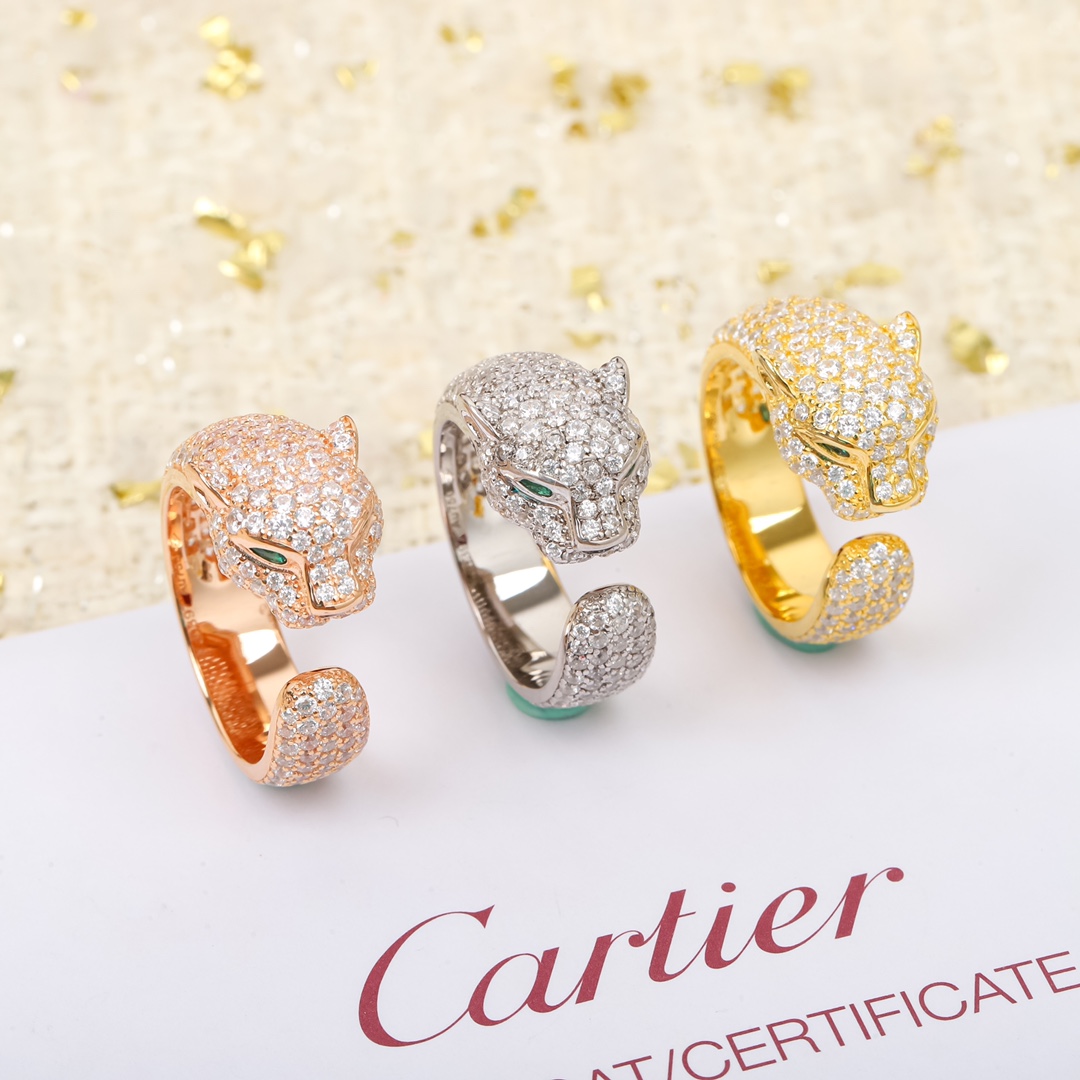 Cartier Panther Head Diamond Ring