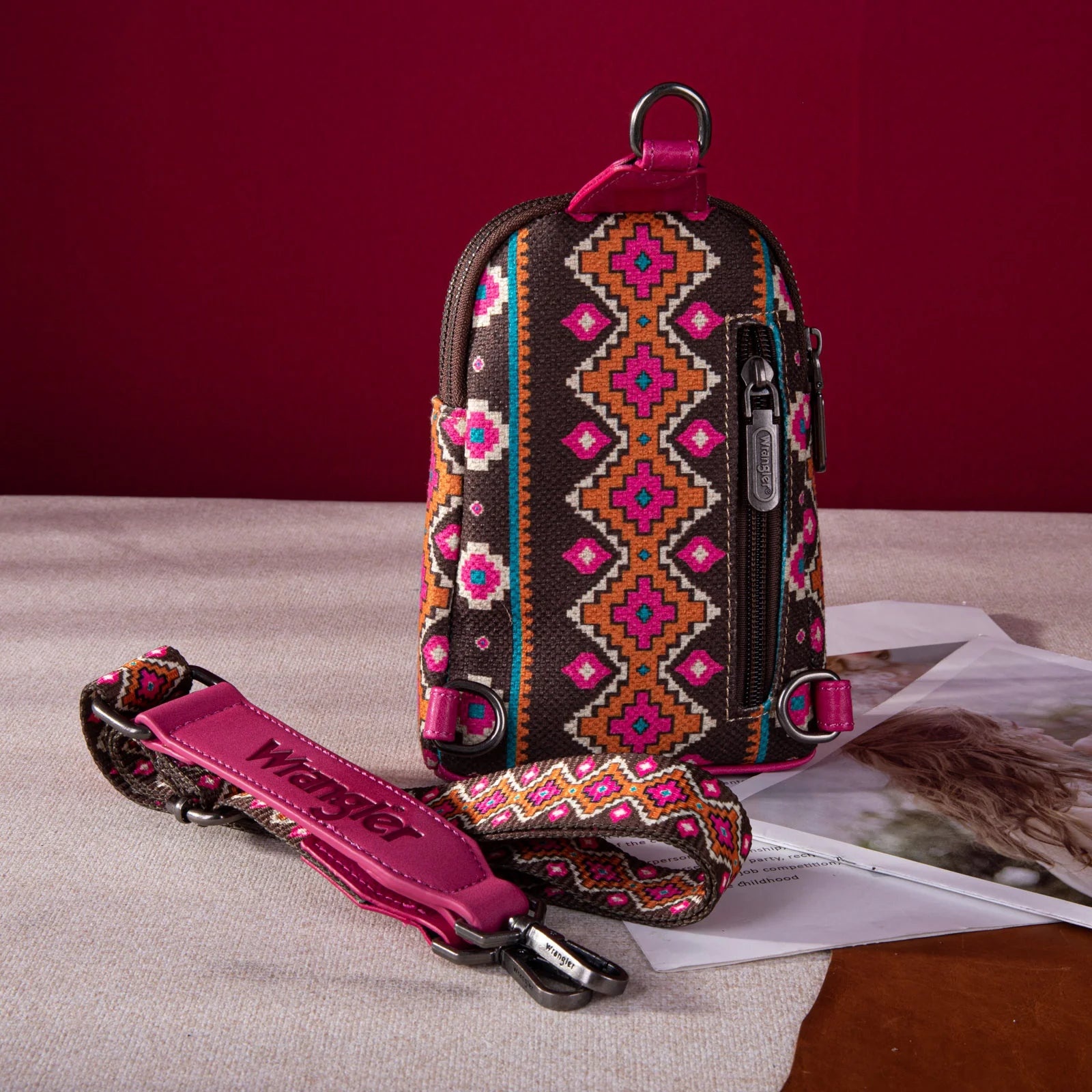 Southwestern Print Canvas Crossbody/Sling/Chest Bag