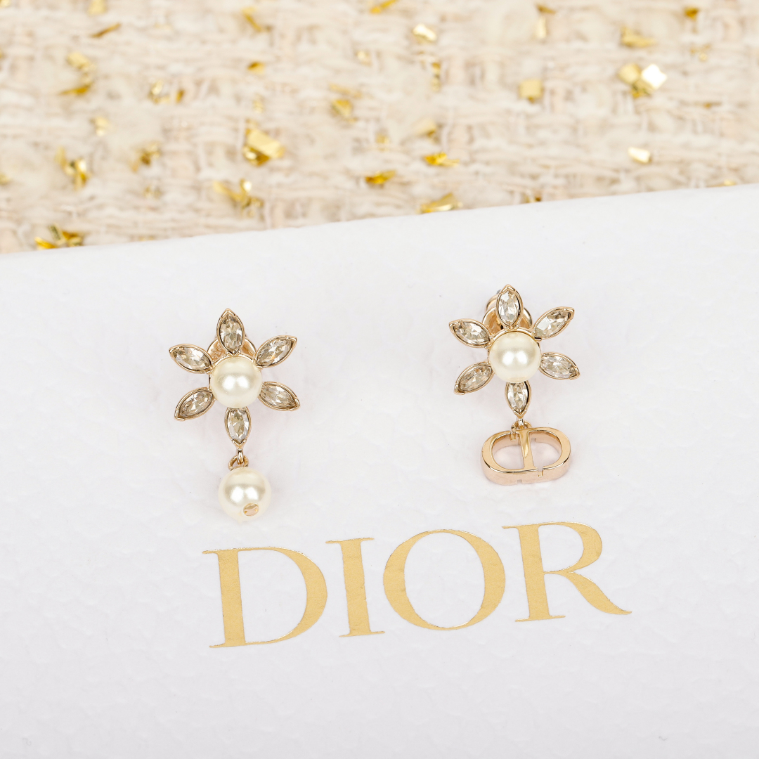Dior Sunflower Pearl Earrings