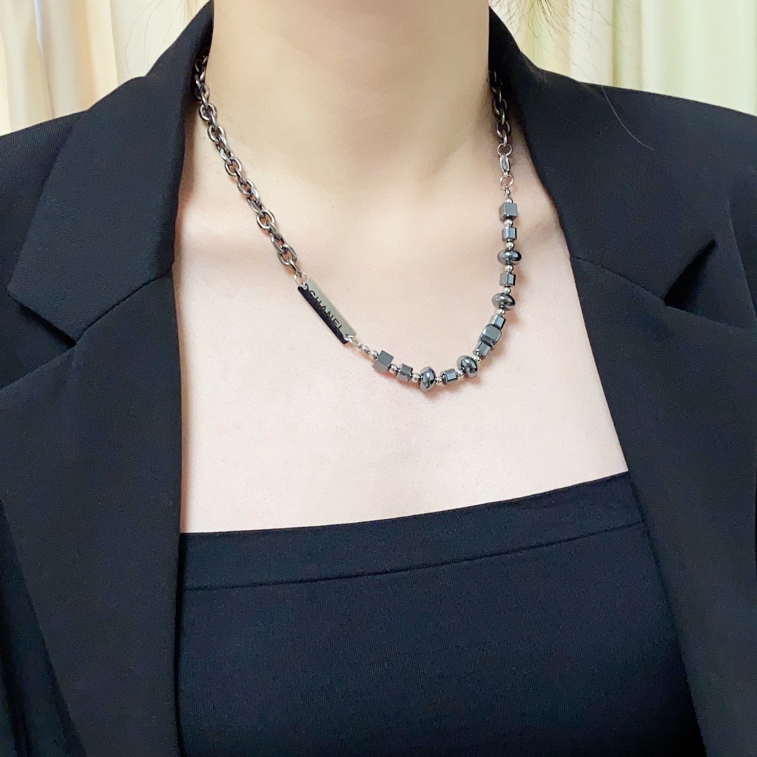 Chanel Natural Hematite Necklace