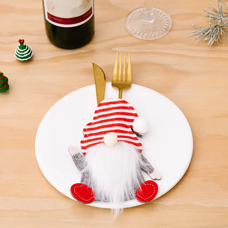 🎅🎅Christmas Felt Cutlery Holder Set - Gnomes Cutlery Holder Pouch