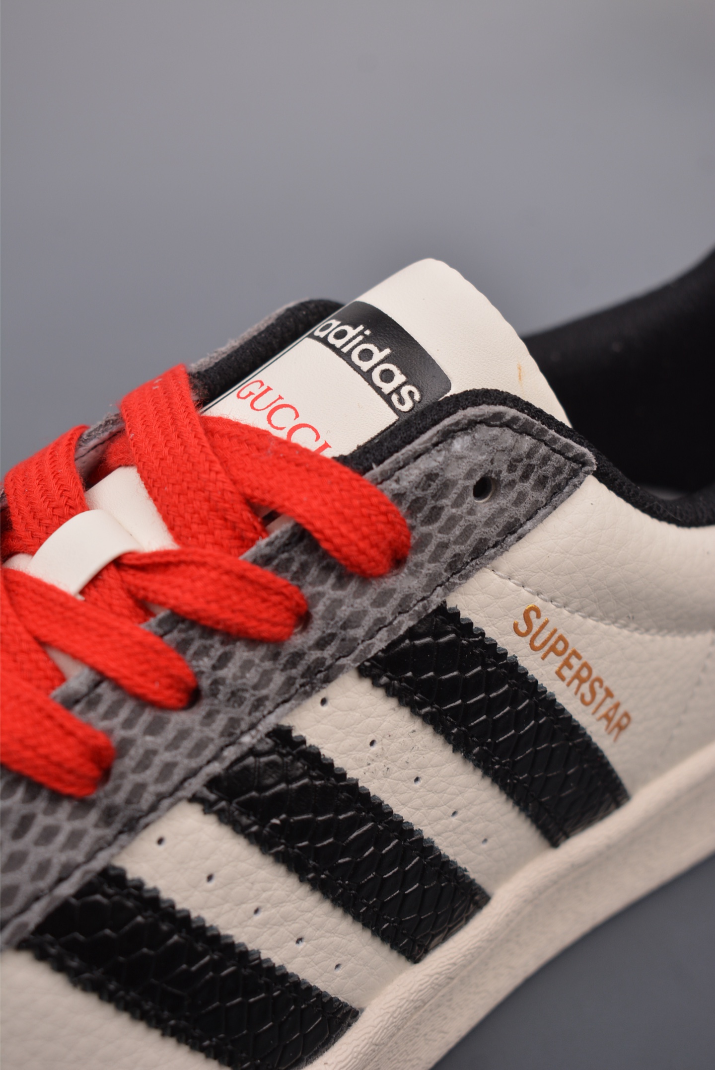 gucci x Adidas Originals Superstar leather white and red snake print BZ2522