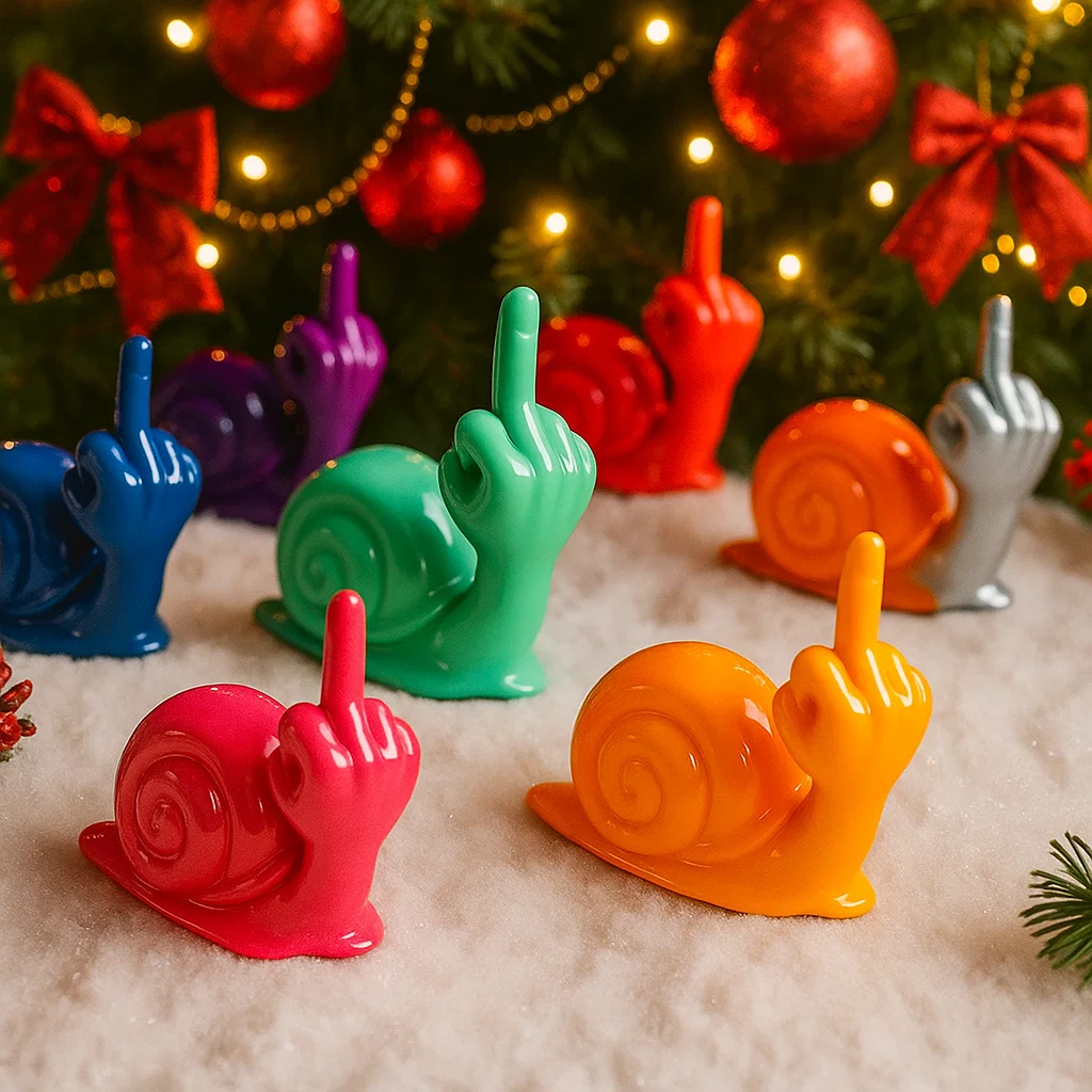 Funny middle finger snail