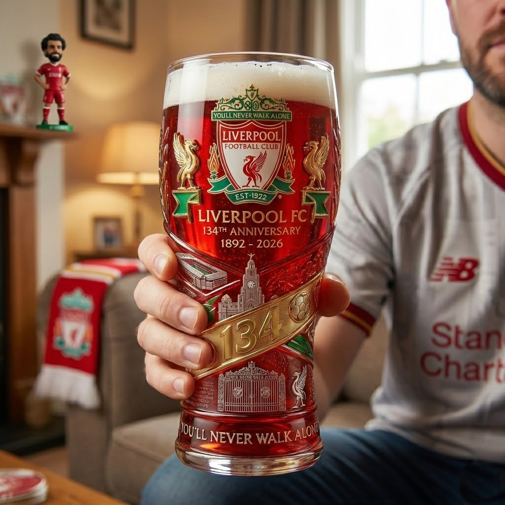 Liverpool Football Club 134th Anniversary Pint Glass