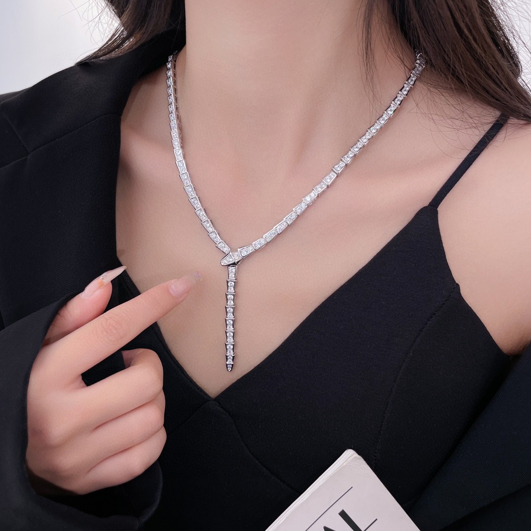 Bulgari diamond snake necklace