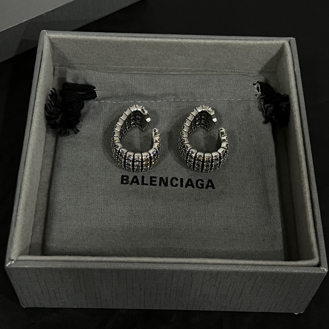 Balenciaga Diamond Arc Earrings