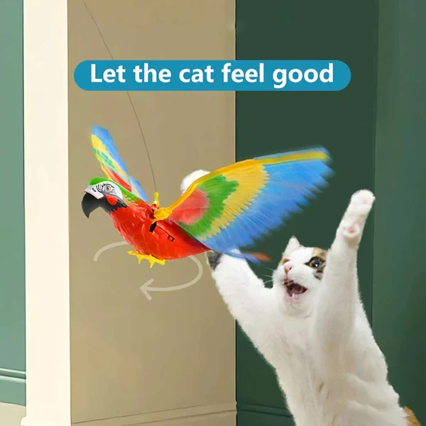 Waggfluence Bird Simulation Interactive Hanging Parrot/Eagle Flying Toy for Cats
