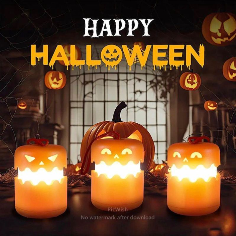 Pumpkin Night Light - Fun and Creative Gift, Ambiance Lamp. Rechargeable with Adjustable Brightness and Timer, Perfect LED Light for Halloween Decoration,Foldable Handheld Night Light Pumpkin Lantern for Halloween