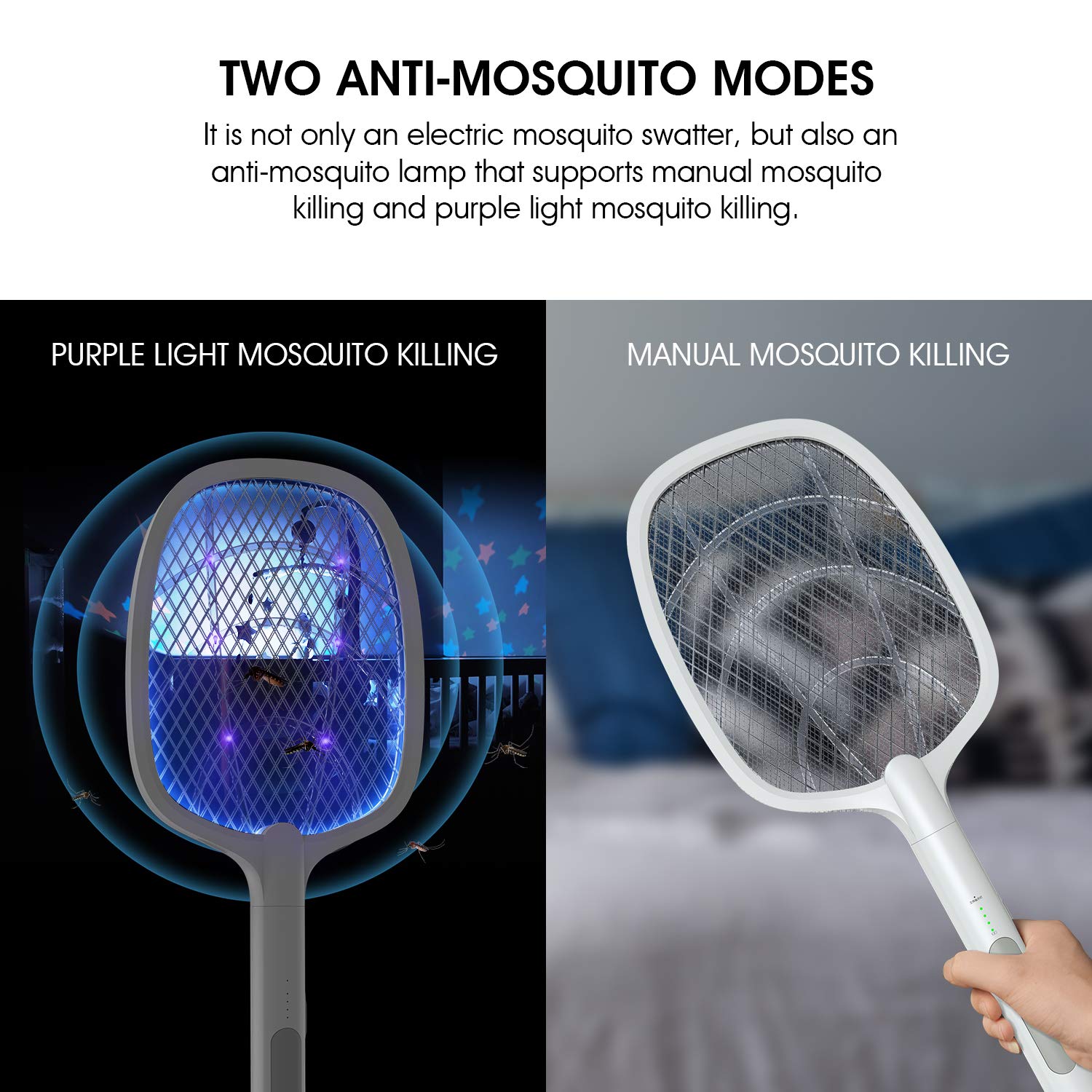 (🔥Last Day Promotion-SAVE 50% OFF)2-in-1 USB rechargeable electric swatter & night mosquito killing lamp-BUY 2 GET 10% OFF & FREE SHIPPING