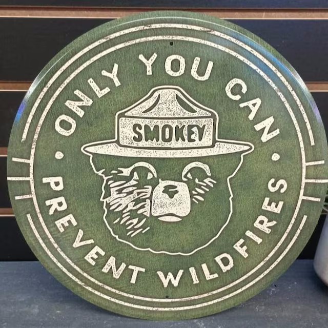 Smokey Bear Tin Metal Sign