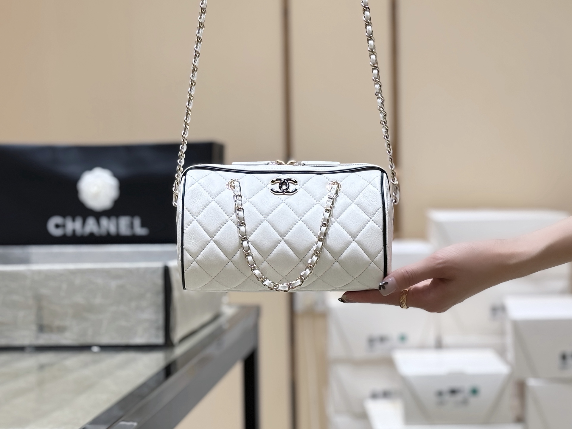 Chanel 25P Spring/Summer Preview Collection Panda Bowling Bag AP45150