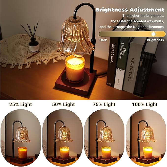 🔥Buy More Save More🔥Dimmable & Adjustable Height Flower Candle Warmer Lamp With Timer-Buy 2 Free Shipping
