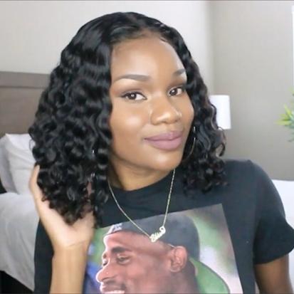New Affordable Lace Frontal Bob Curly Wig