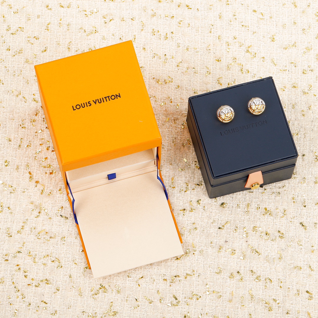 Louis Vuitton two tone earrings